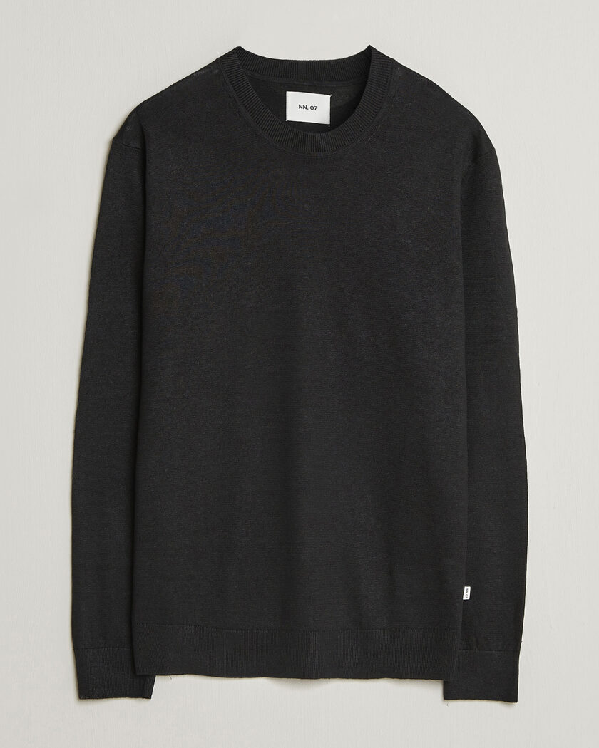 NN07 Ted Linen Knitted Sweater Black – Nero