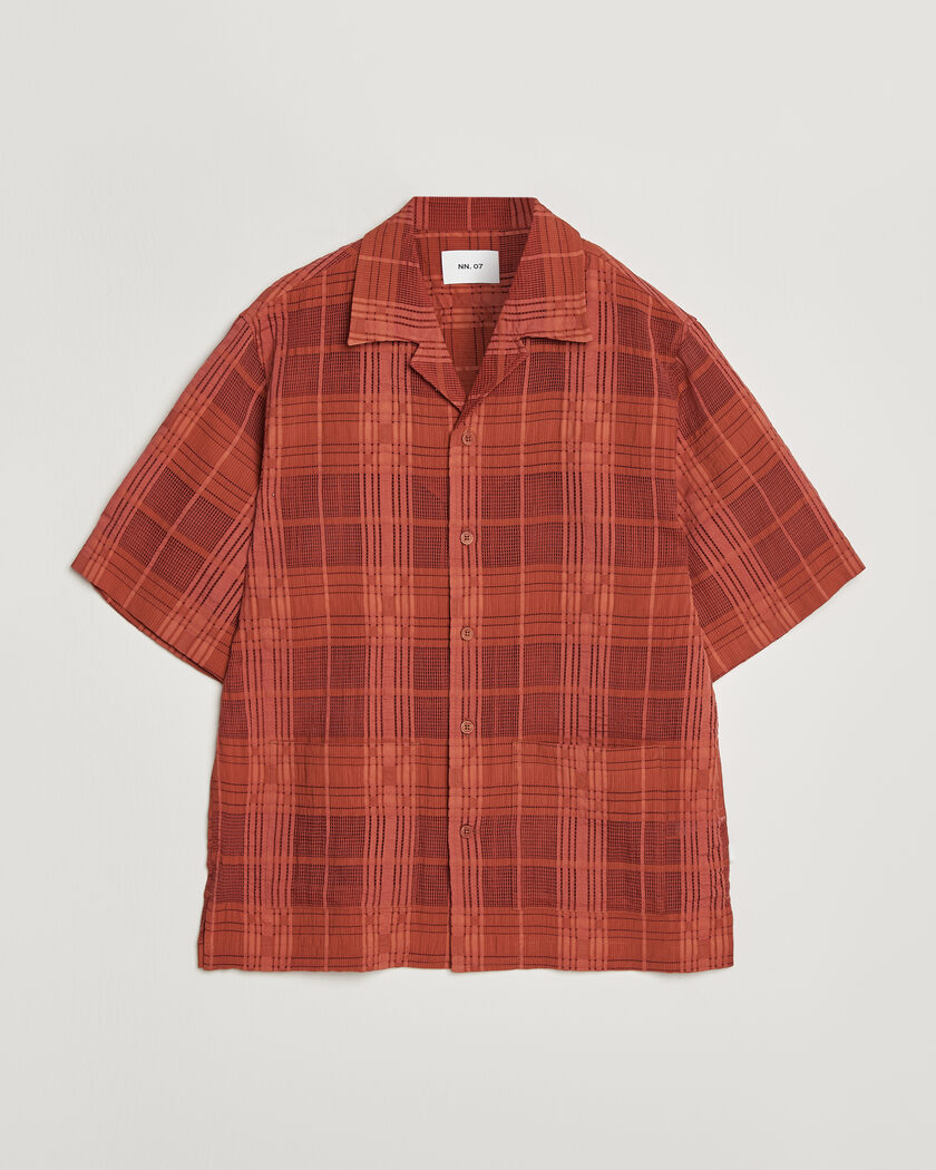 NN07 Ben Short Sleeve Shirt Sienna Heat – Rosso