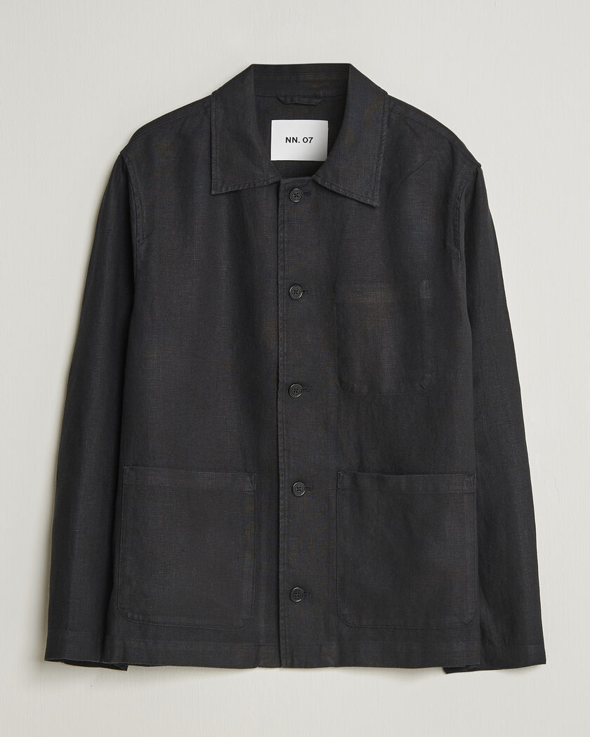 NN07 Morgan Linen Overshirt Black – Nero