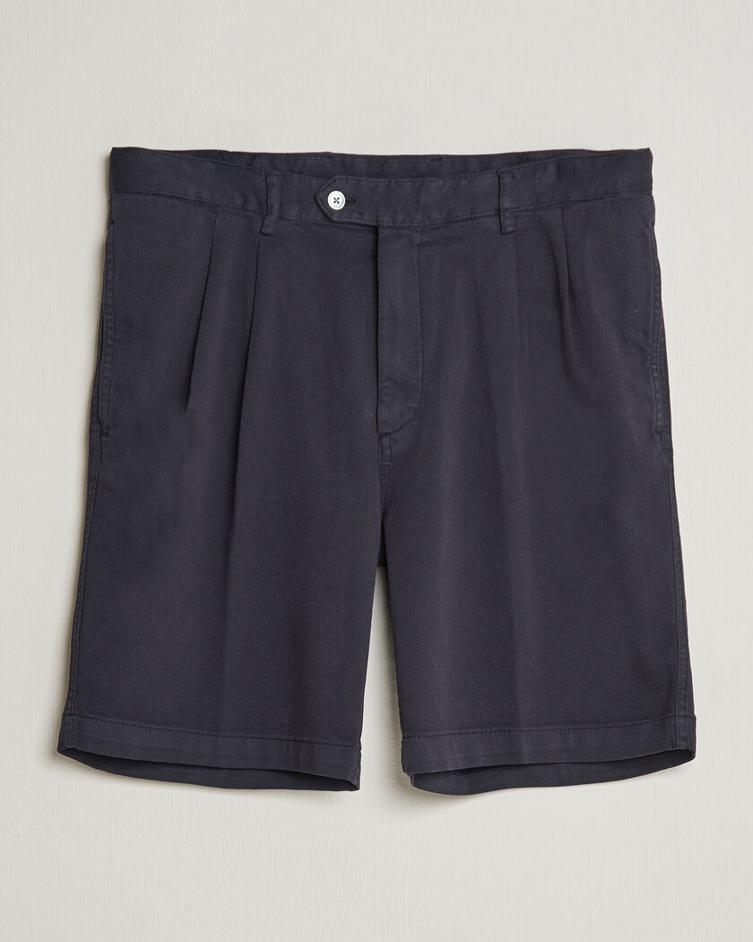 Oscar Jacobson Tanker Pleat Shorts Navy – Blu