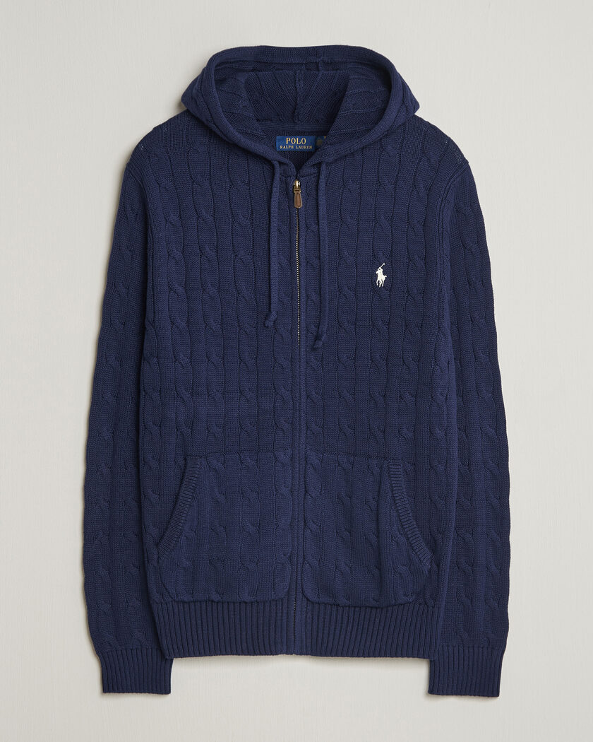 Polo Ralph Lauren Knitted Full Zip Sweater Bright Navy – Blu