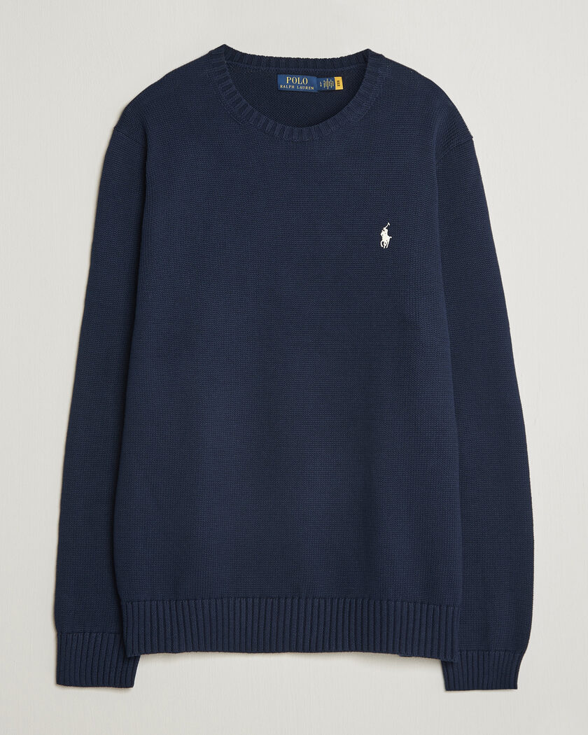 Polo Ralph Lauren Cotton Crew Neck Sweater Hunter Navy – Blu