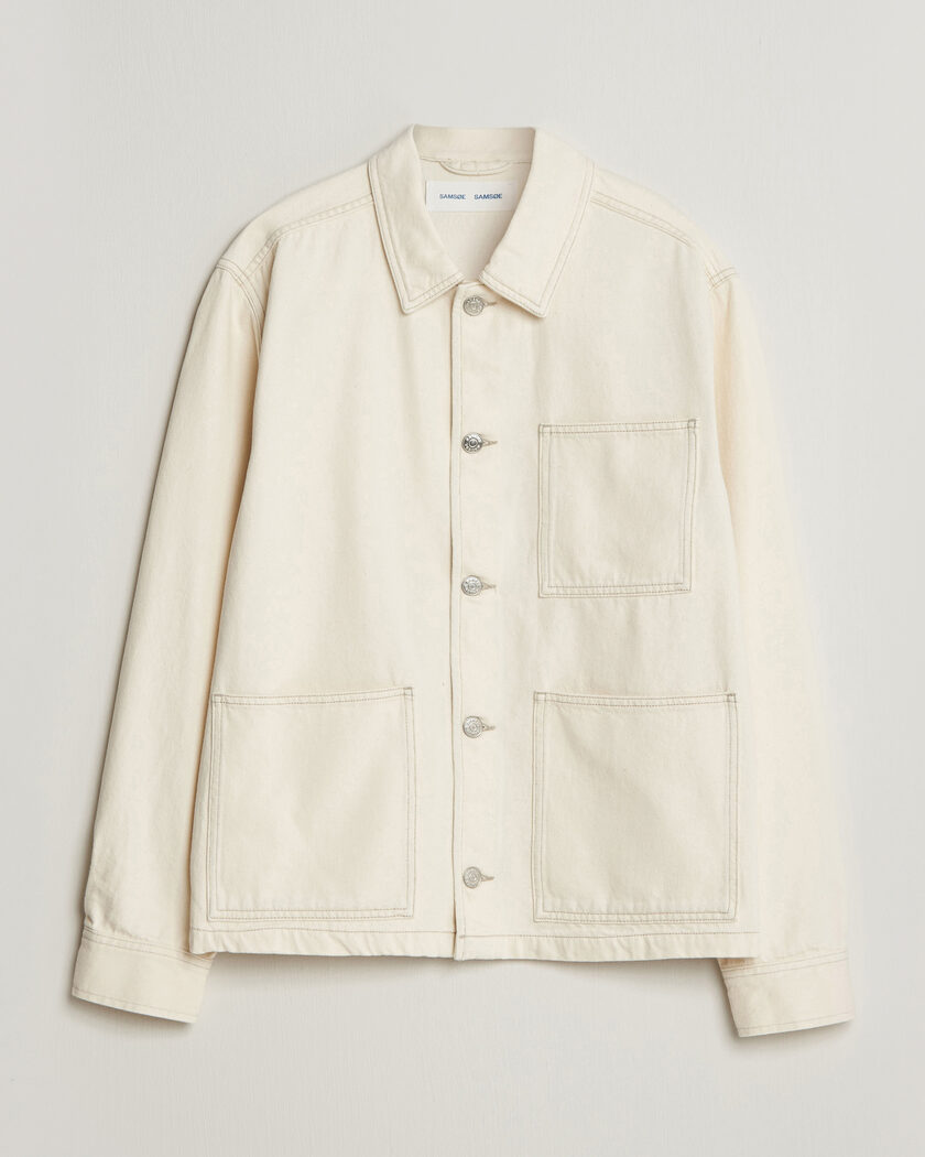 Samsøe Samsøe Chore Denim Overshirt Soft Natural – Bianco