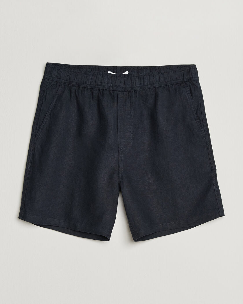 Samsøe Samsøe Jabari Linen Drawstring Shorts Salute Navy – Blu
