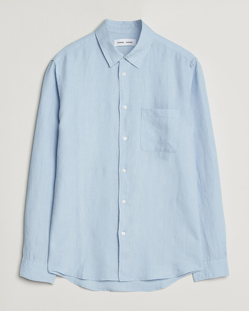 Samsøe Samsøe Liam Linen Shirt Windsurfer – Blu