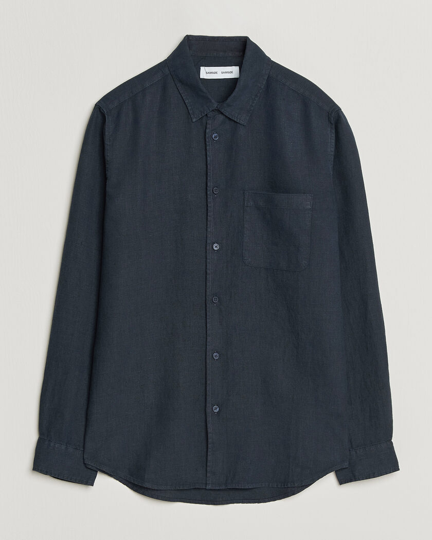 Samsøe Samsøe Liam Linen Shirt Salute Navy – Blu
