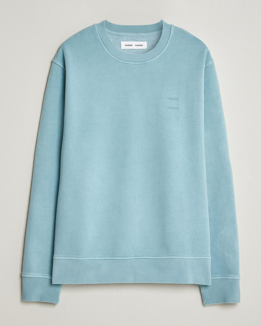 Samsøe Samsøe Joel Organic Washed Cotton Sweatshirt Tourmaline – Blu