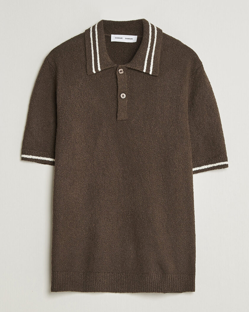 Samsøe Samsøe Pedro Knitted Polo Turkish Coffee – Marrone