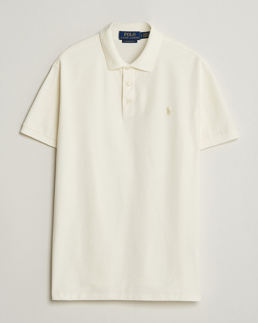 Polo Ralph Lauren Honeycomb Texture Polo Pale Cream – Bianco