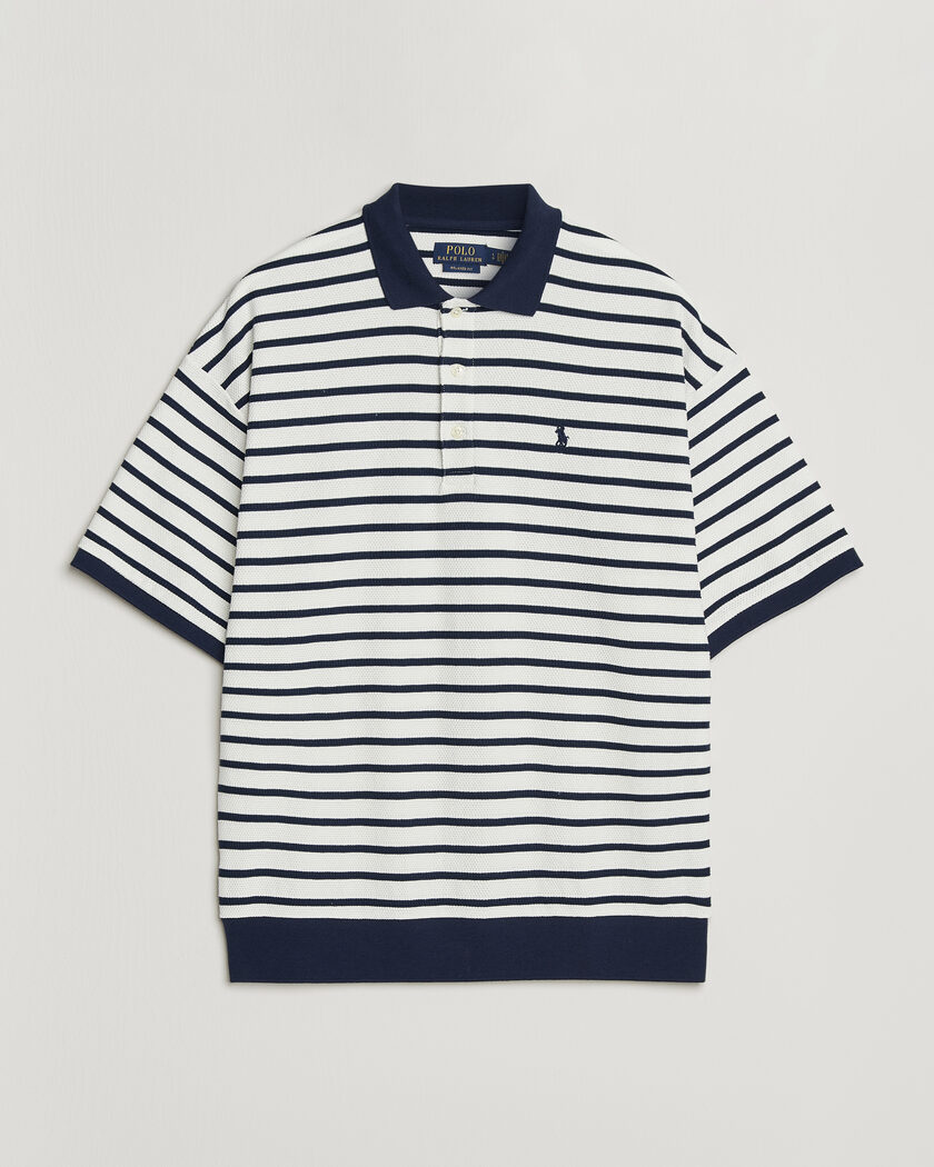 Polo Ralph Lauren Jacquard Interlock Striped Polo Nevis/Newport Navy – Bianco