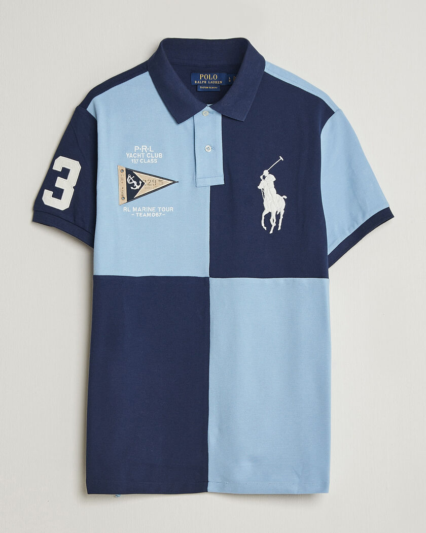 Polo Ralph Lauren Custom Slim Rugby Block Polo NPT Navy/Powder Blue – Blu