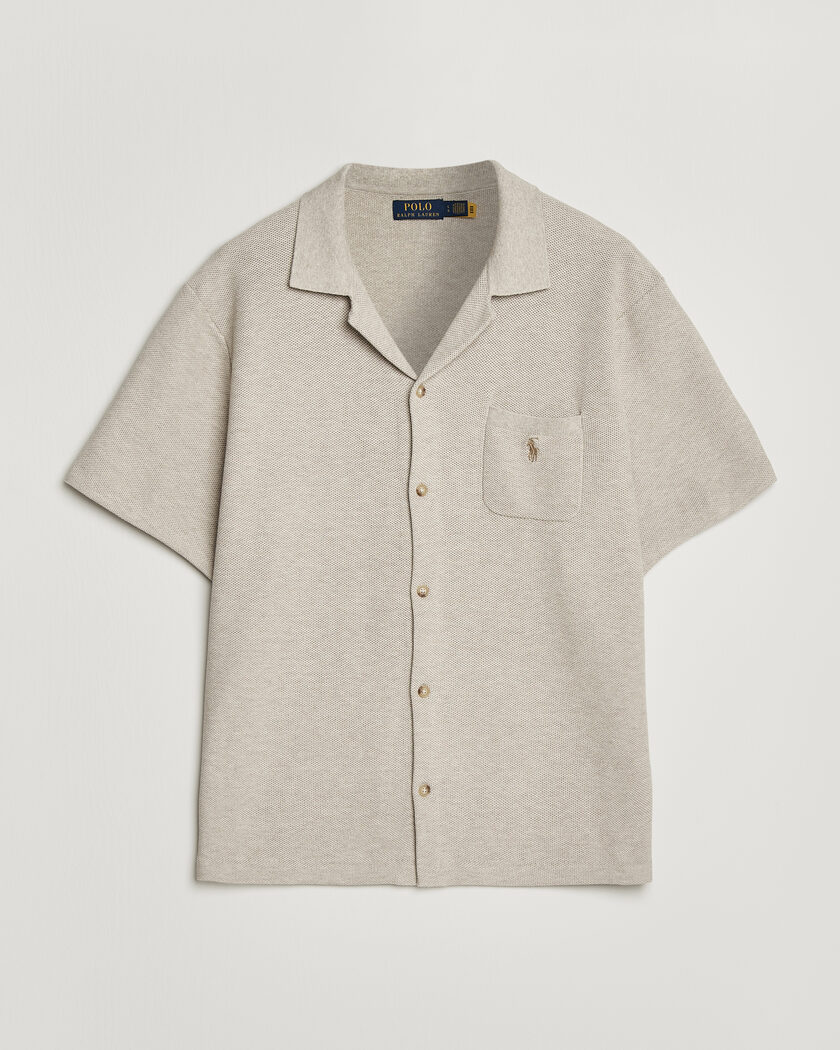 Polo Ralph Lauren Textured Camp Collar Cardigan Light Walnut Brown – Marrone