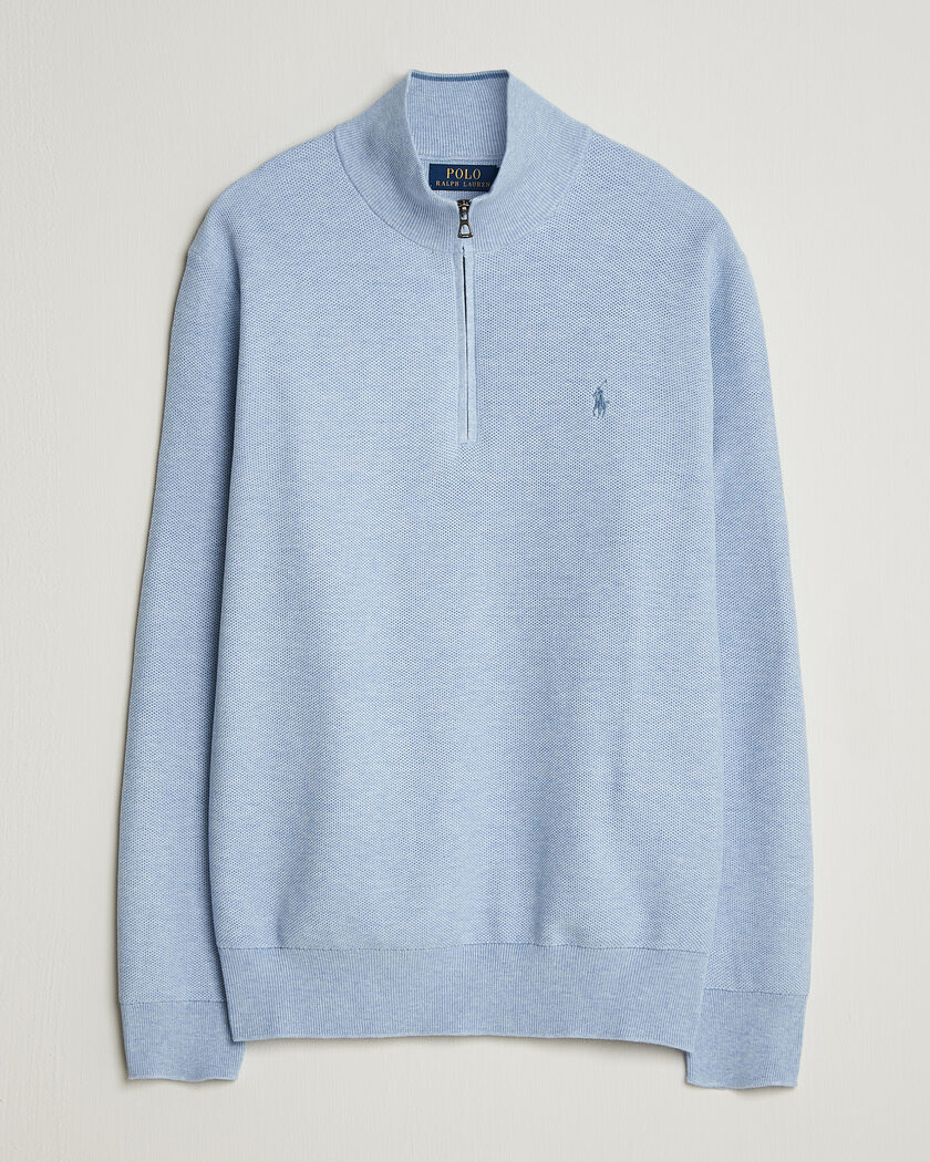 Polo Ralph Lauren Textued Half-Zip Blue Hyacinth Heather – Blu