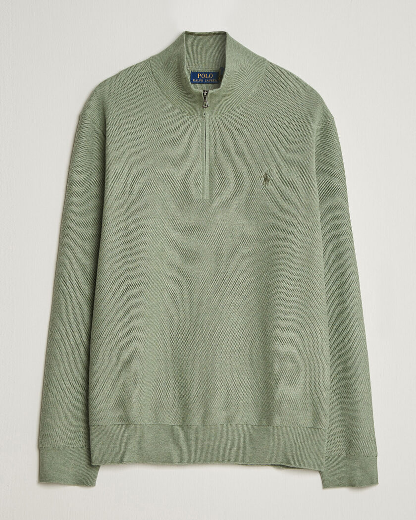 Polo Ralph Lauren Textued Half-Zip Fern Green Heather – Verde