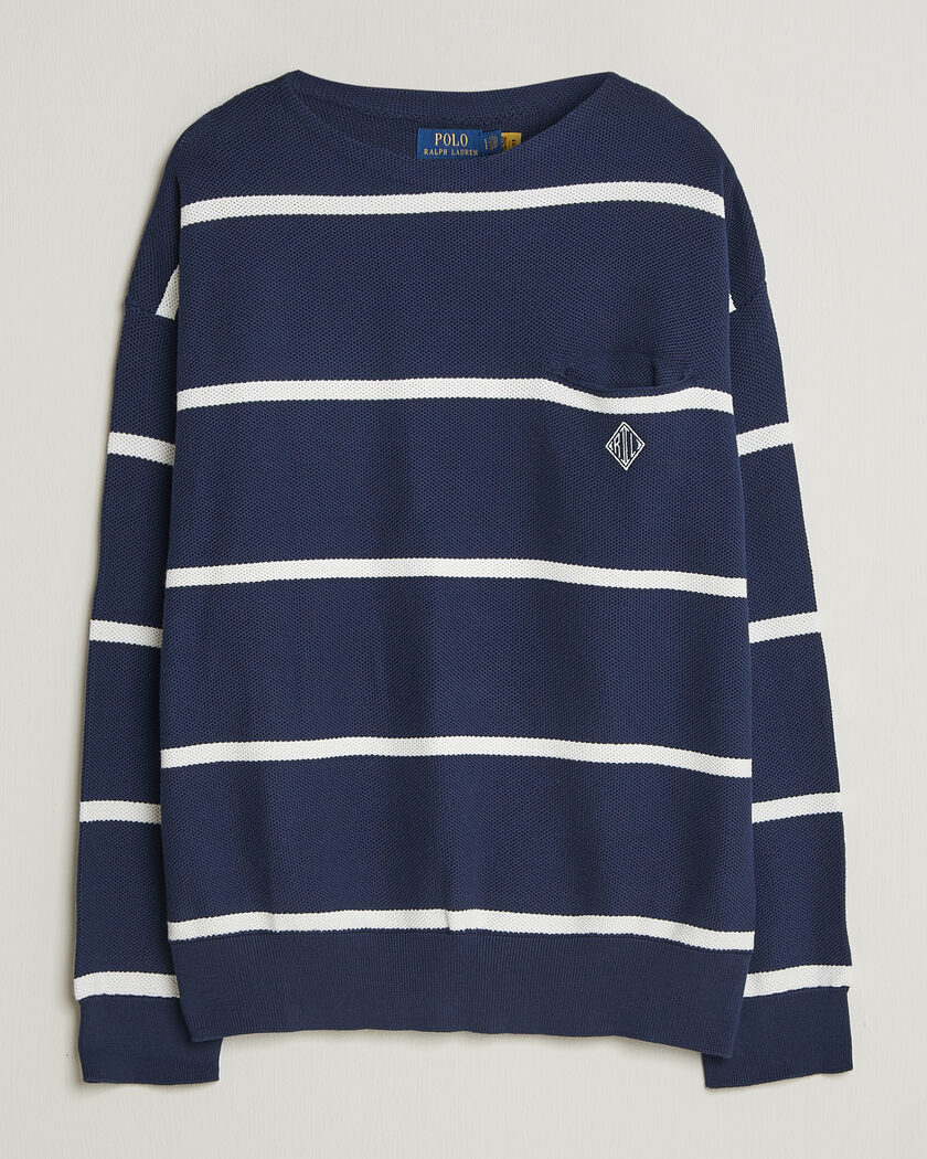 Polo Ralph Lauren Striped Boat Neck Sweater Navy Combo – Blu