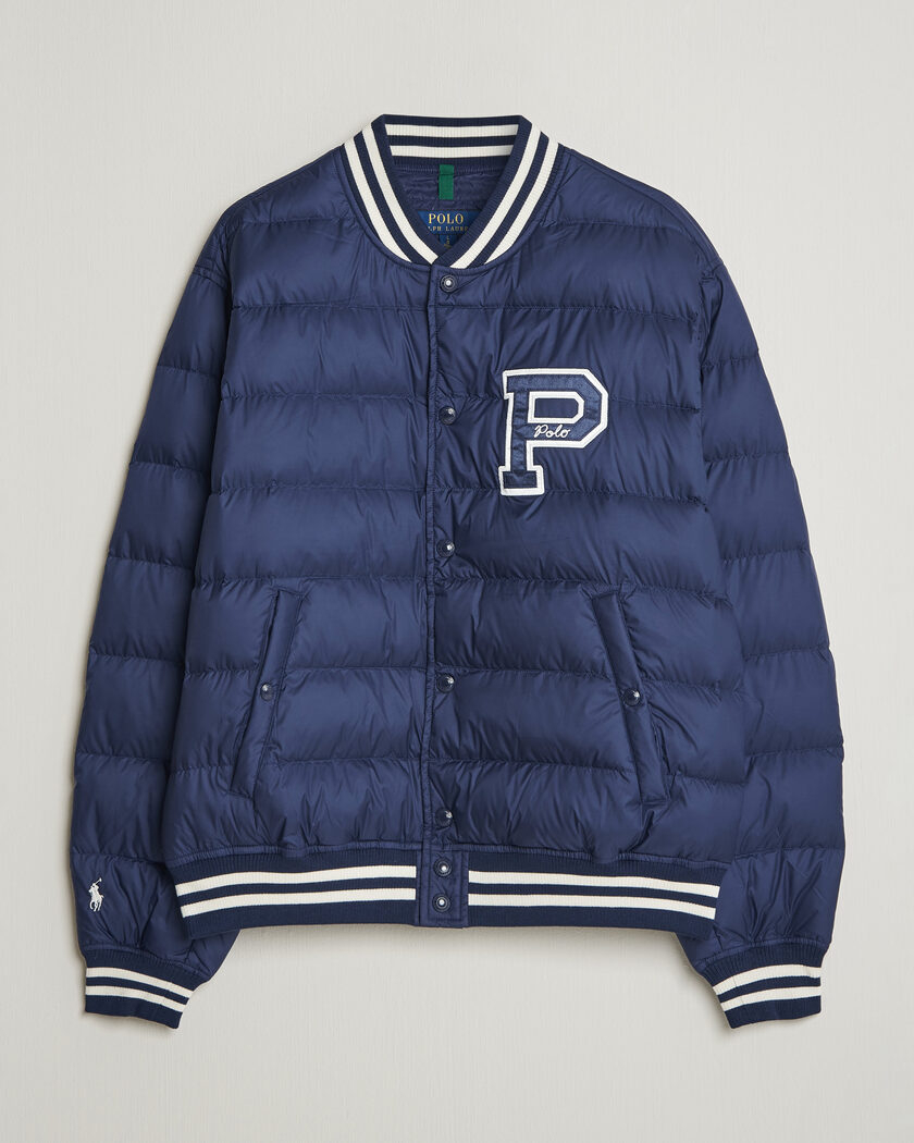 Polo Ralph Lauren Quilted Letterman Jacket Newport Navy – Blu