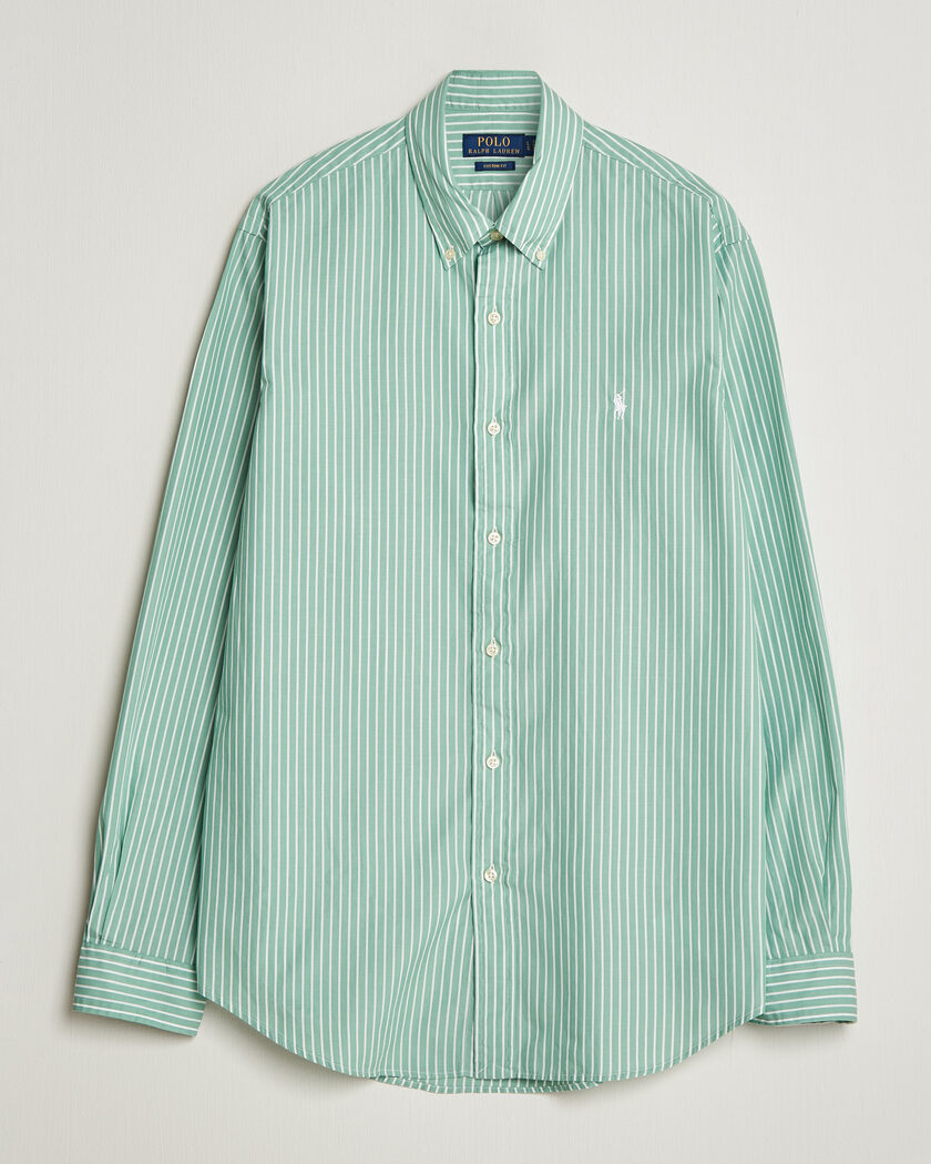 Polo Ralph Lauren Custom Fit Stripe Poplin Shirt Faded Mint – Verde