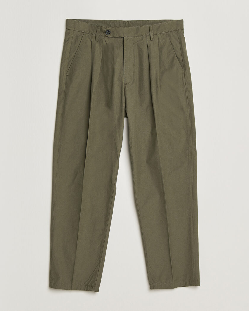 Massimo Alba Stan Pleated Chinos Military – Verde