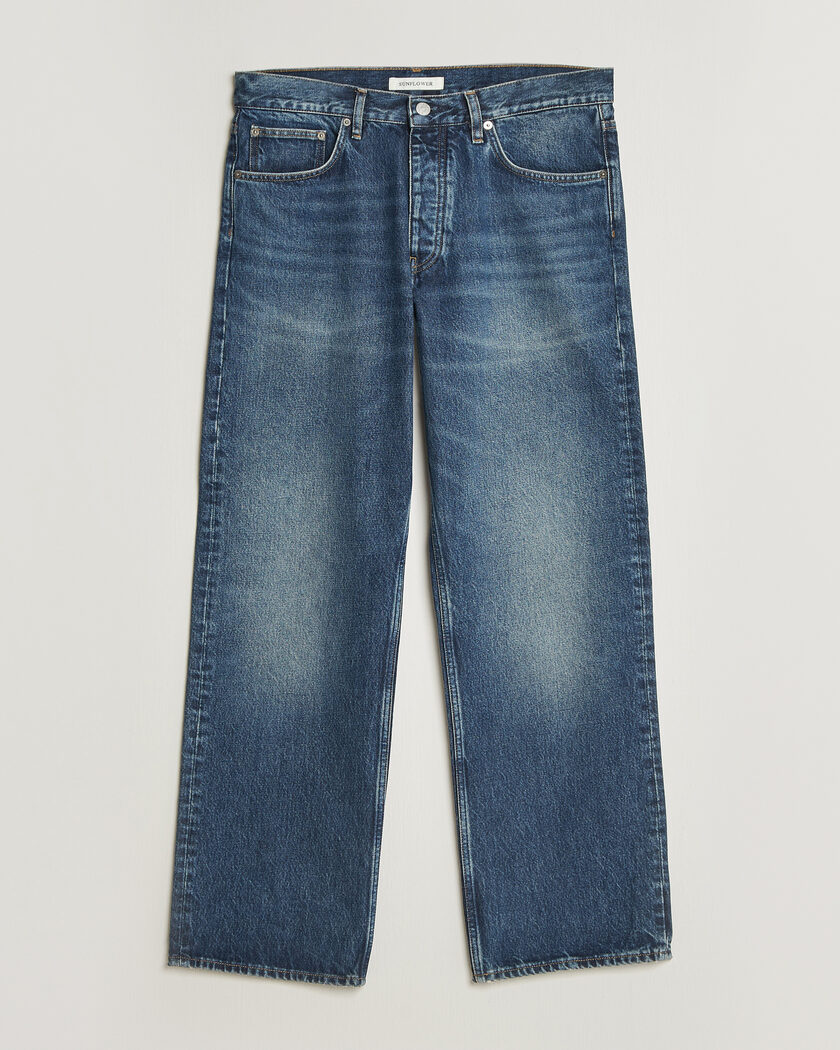 Sunflower Loose Jeans Dark Blue Worn – Blu