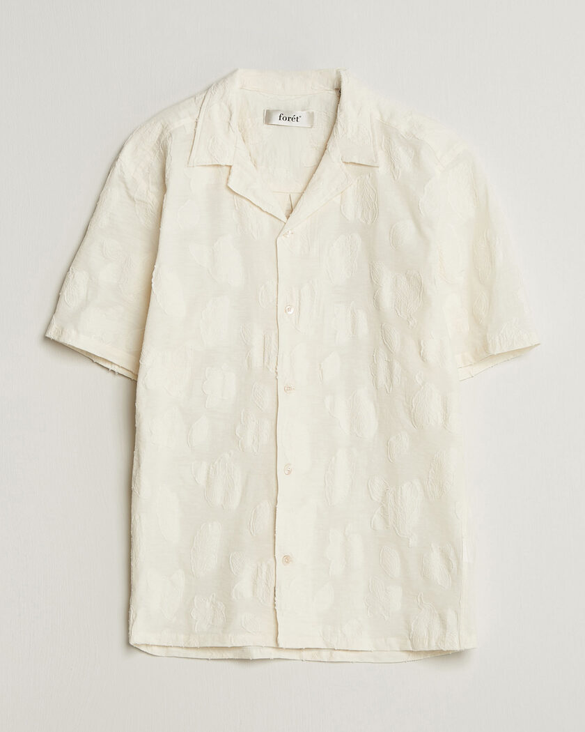 Forét Peer Jaquard Short Sleeve Shirt Cloud – Bianco