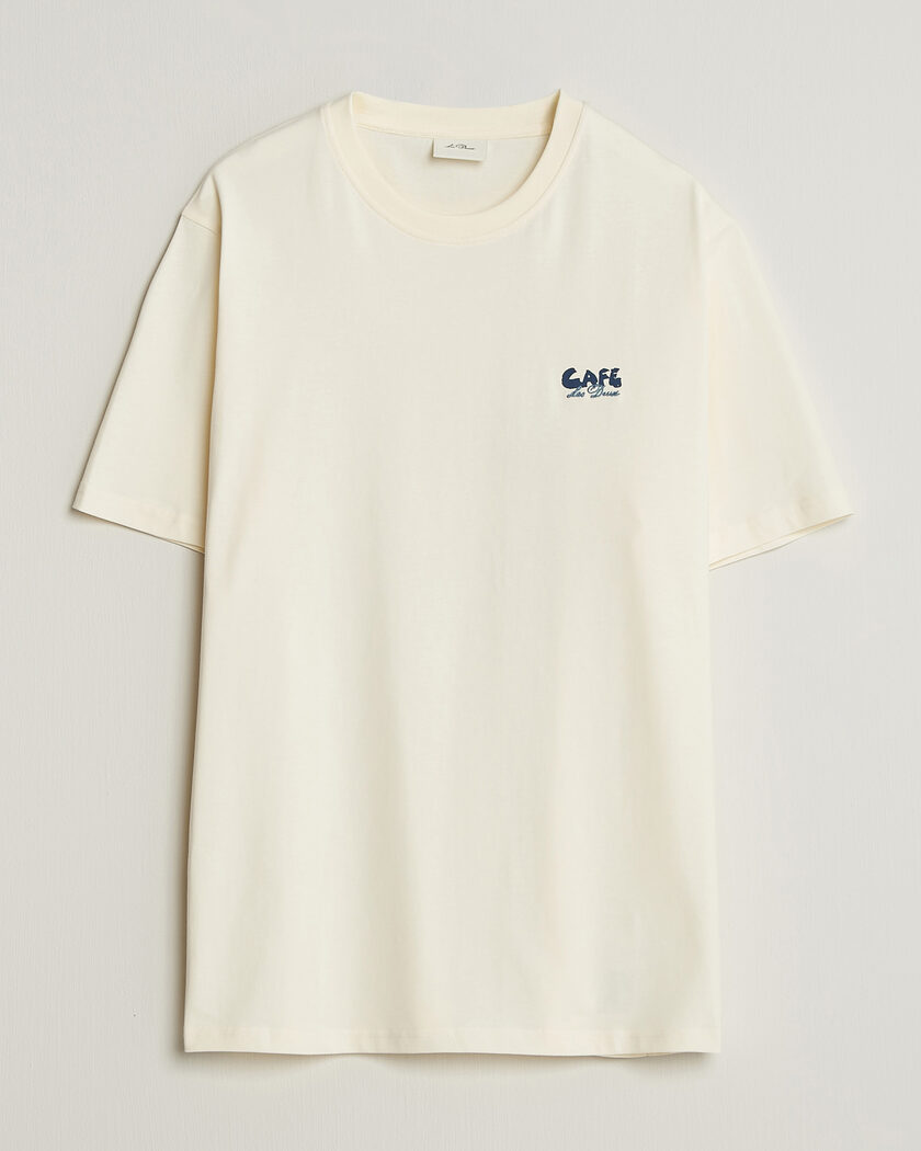 LES DEUX Café Backprint T-Shirt Light Ivory – Bianco