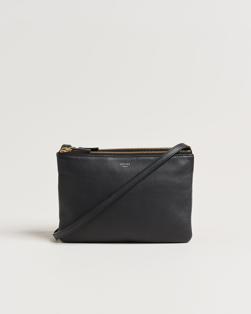 Celine Pre-Owned Trio Bag Small Leather Black – Nero