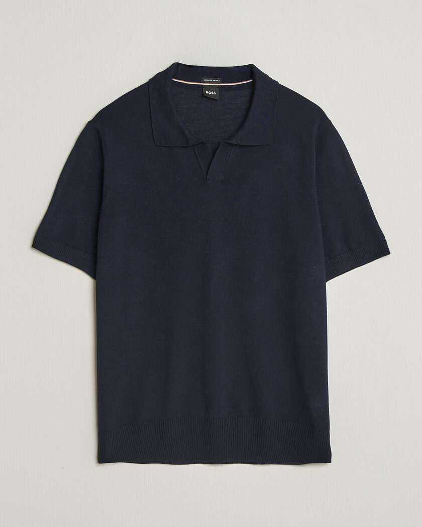 BOSS BLACK Lantoni Knitted Polo Dark Blue – Blu