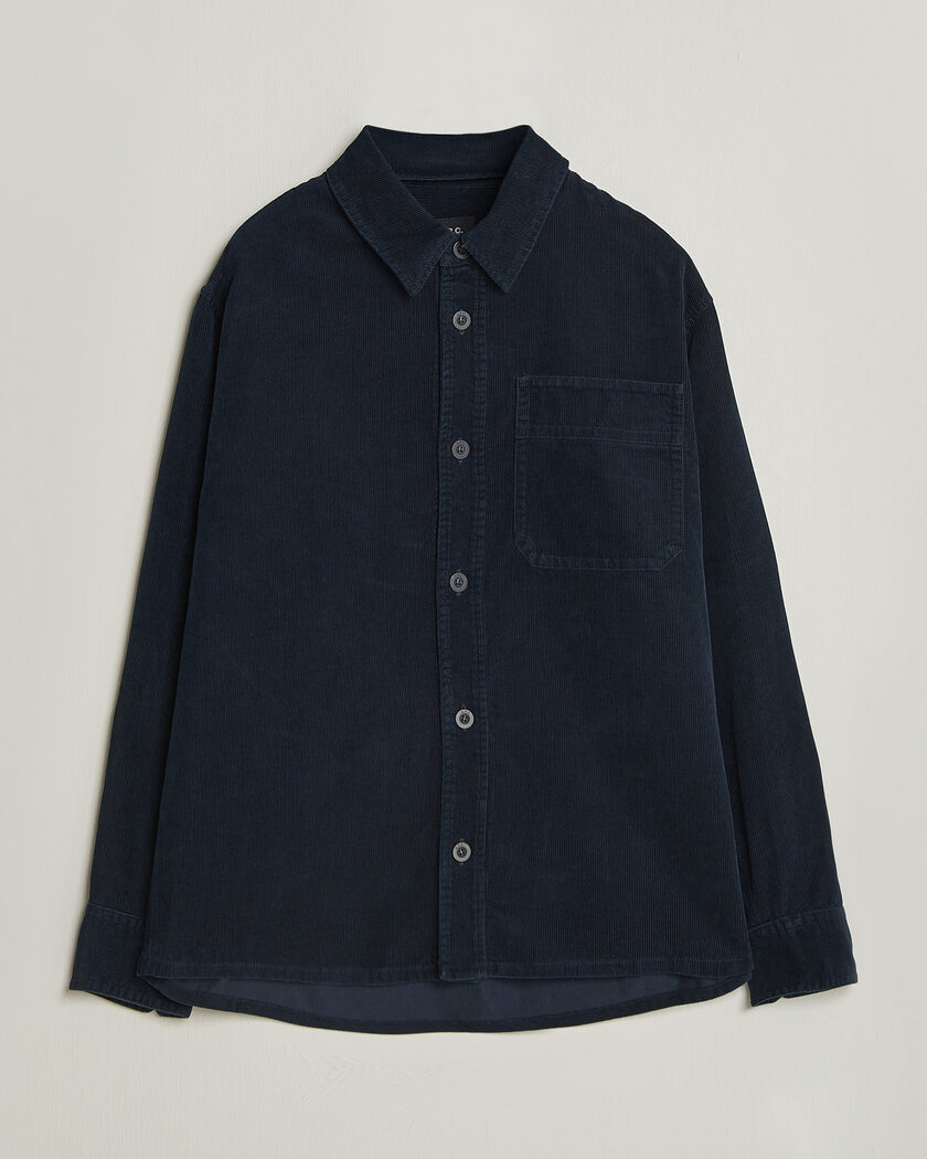 A.P.C. Basile Corduroy Overshirt Dark Navy – Blu