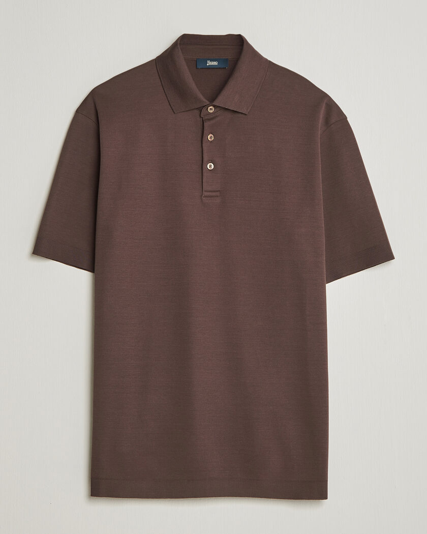 Herno Micro Piquet Polo Brown – Marrone