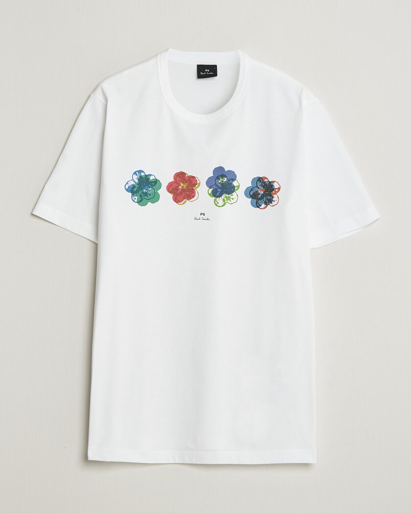 PS Paul Smith Flower Crew Neck T-Shirt White – Bianco