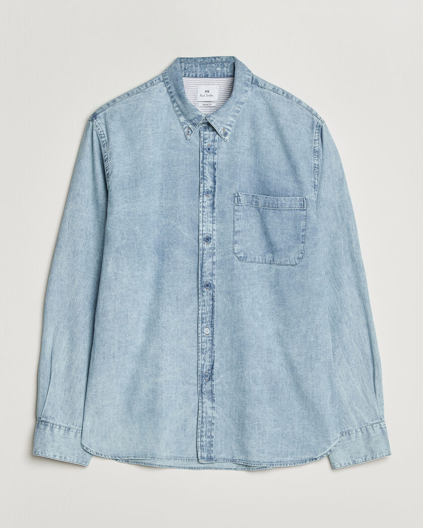 PS Paul Smith Casual Fit Denim Shirt Light Blue – Blu