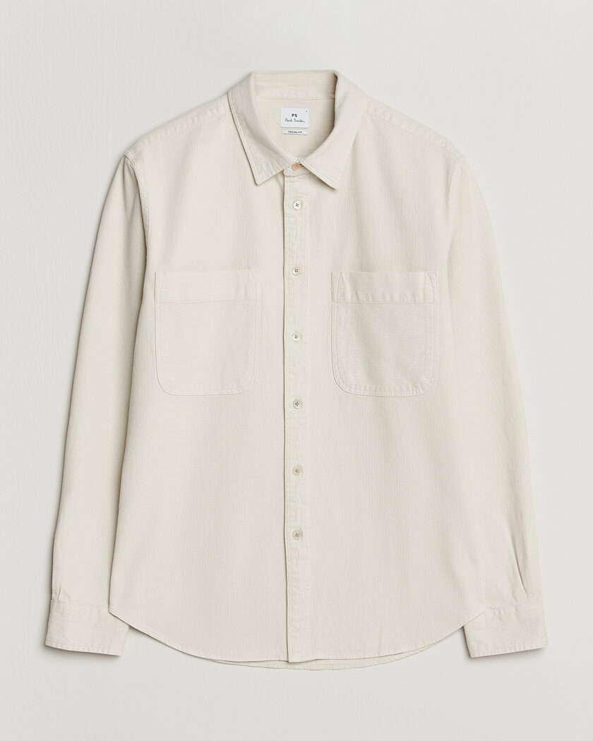 PS Paul Smith Casual Fit Cotton Overshirt Off White – Bianco