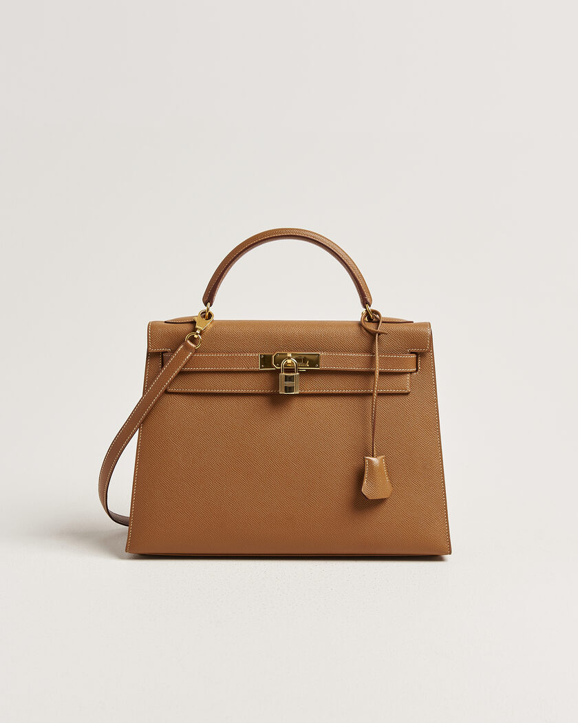 Hermès Pre-Owned Kelly 32 Courchevel Leather Gold – Marrone
