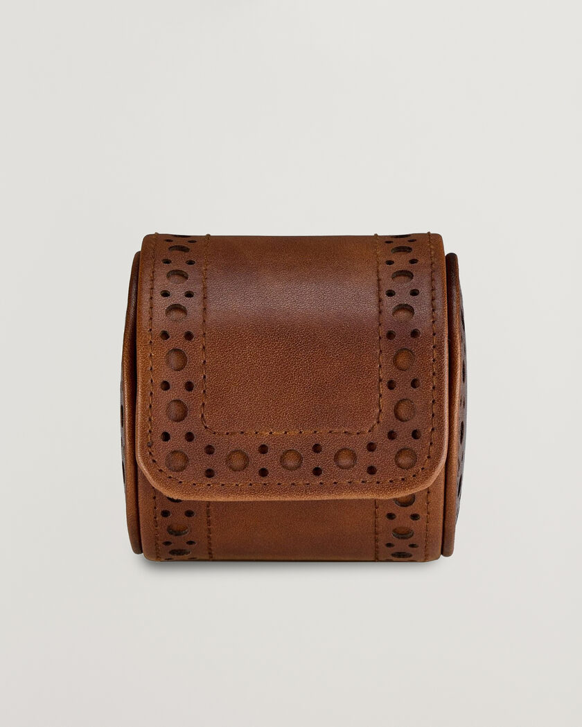 WOLF Brouge Single Watch Roll Burnished Brown – Marrone