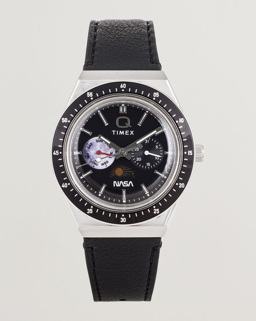 Timex Q x NASA Luminous Leather Strap 40mm Black Dial – Nero