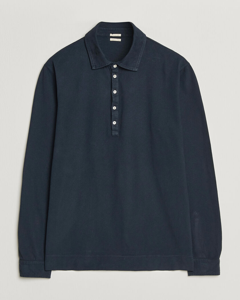 Massimo Alba Raya Long Sleeve Polo Navy – Blu