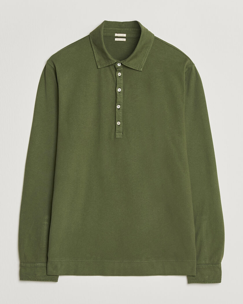 Massimo Alba Raya Long Sleeve Polo Moss Green – Verde