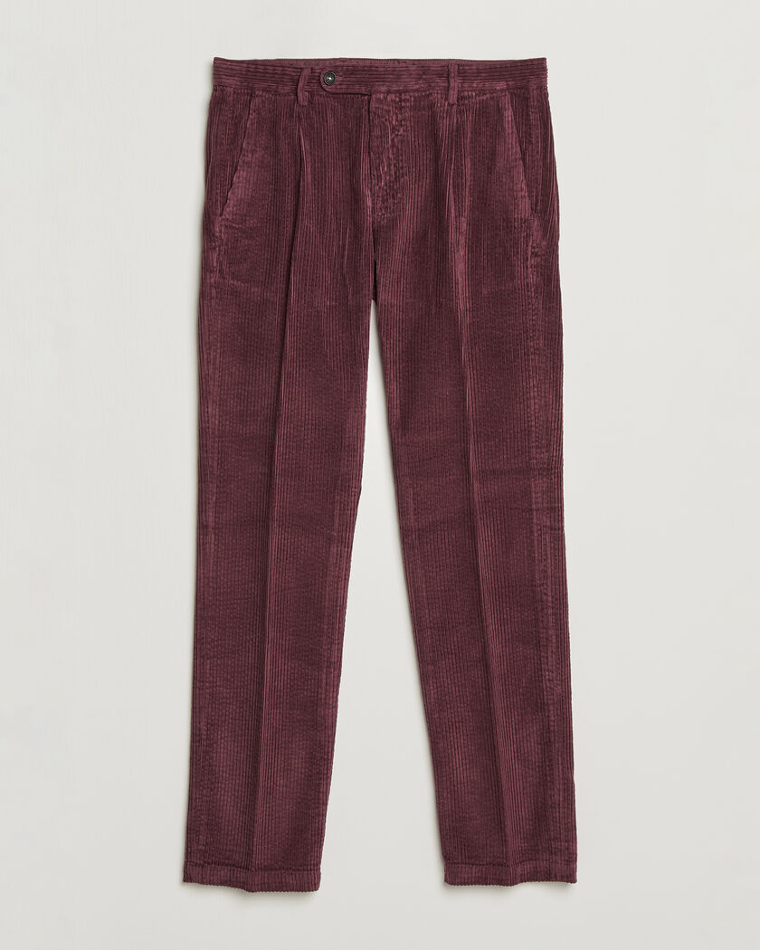 Massimo Alba Ionio Pleated Corduroy Pants Rose Brown – Rosso