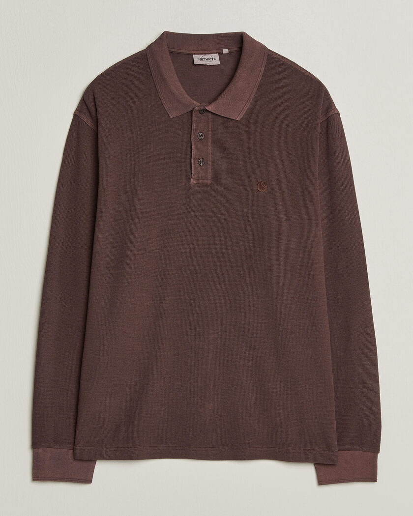 Carhartt WIP Long Sleeve Waffle Rugby Shirt Palisander Brown – Marrone