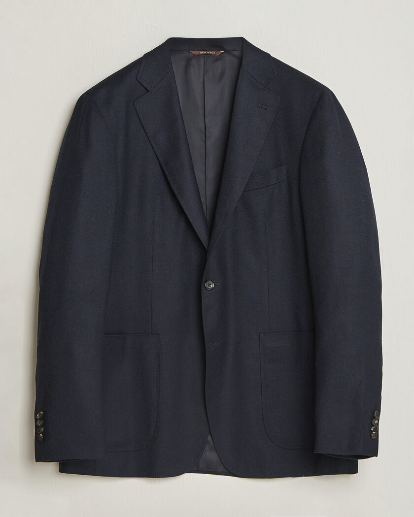 Canali Kei Impeccabile Flannel Blazer Navy – Blu