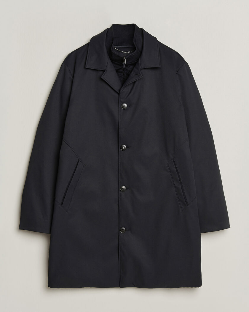 Canali Zip Liner Down Coat Navy – Blu