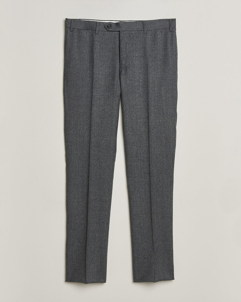 Canali Slim Fit Flannel Trousers Grey Melange – Grigio