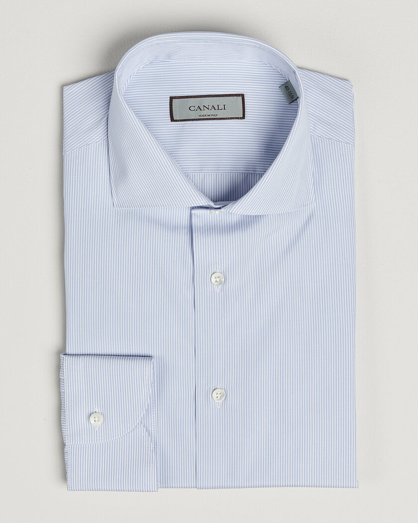 Canali Slim Fit Dress Shirt Light Blue Stripe – Blu
