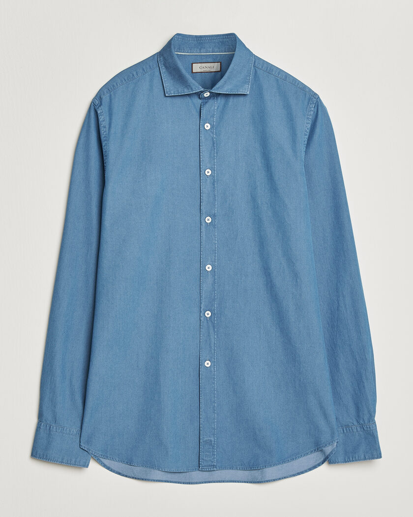 Canali Denim Shirt Stone Wash – Blu
