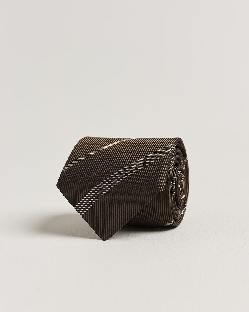 Canali Regimental Stripe Silk Tie Brown – Marrone