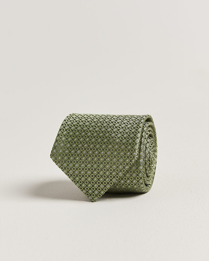 Canali Jacquard Silk Tie Grass Green – Verde