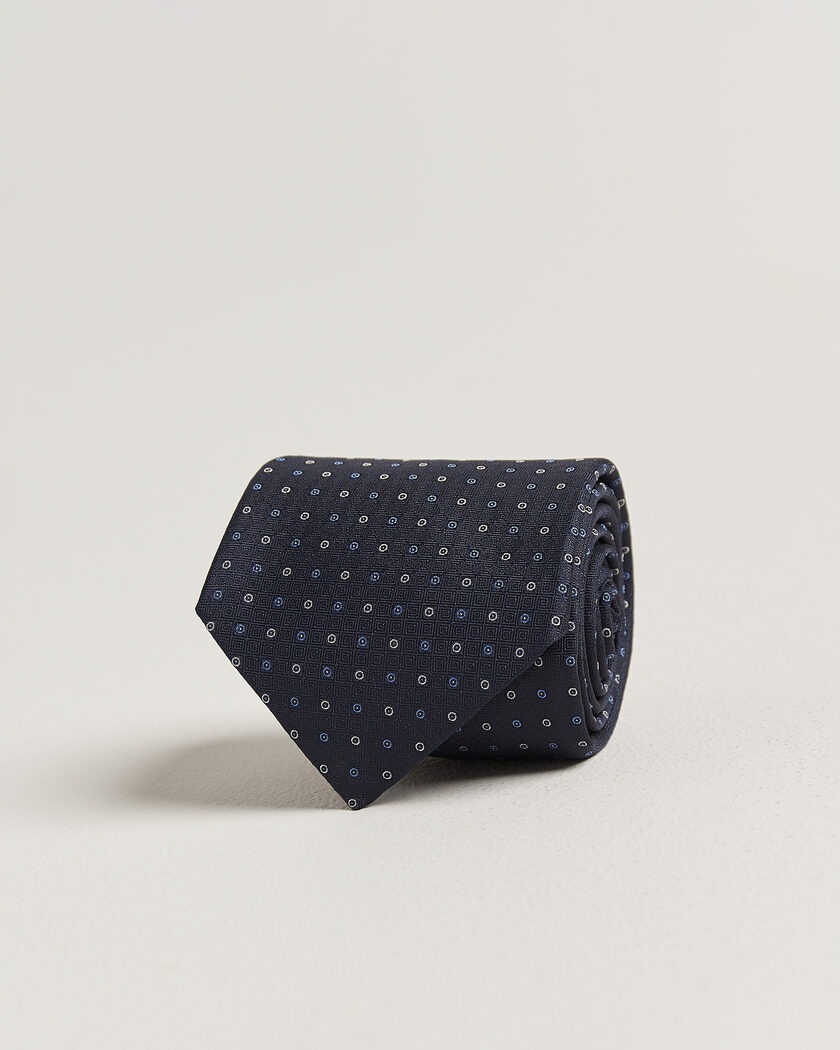Canali Jacquard Silk Tie Navy – Blu
