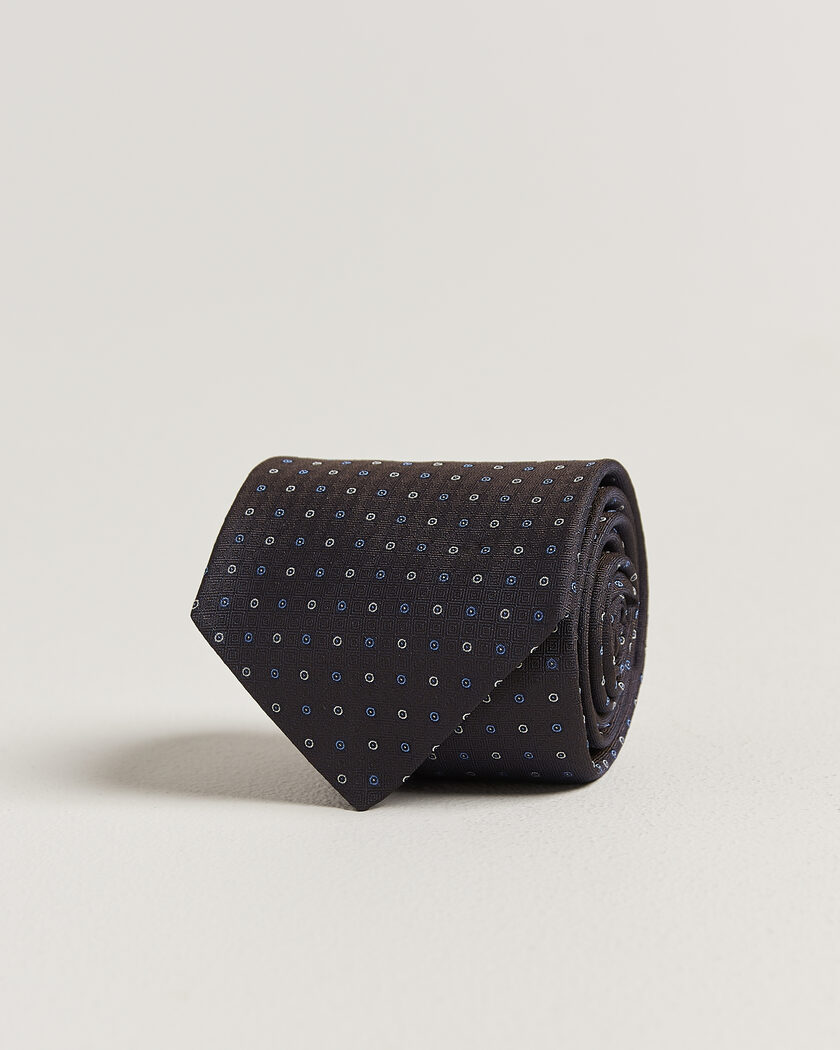 Canali Jacquard Silk Tie Dark Brown – Marrone