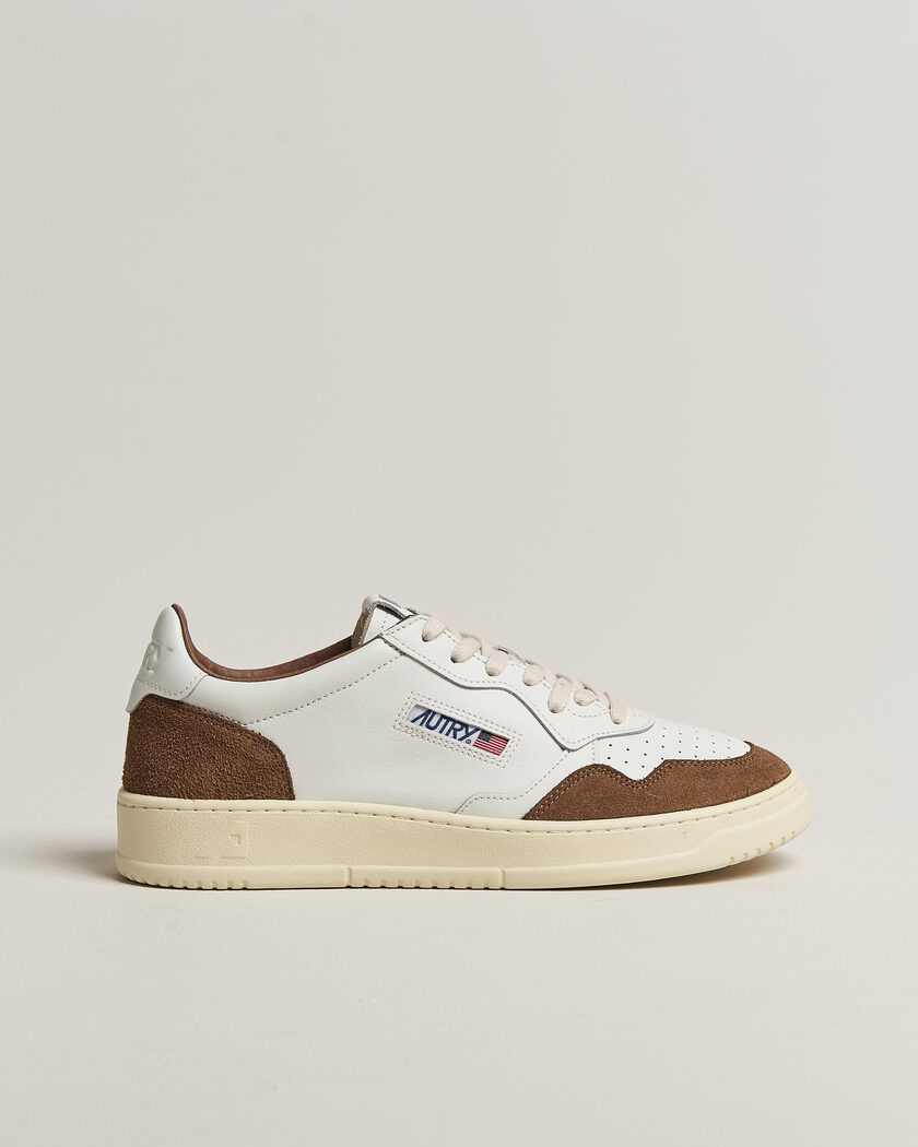 Autry Medalist Low Soft Leather/Suede Sneaker White/Tabacco – Bianco