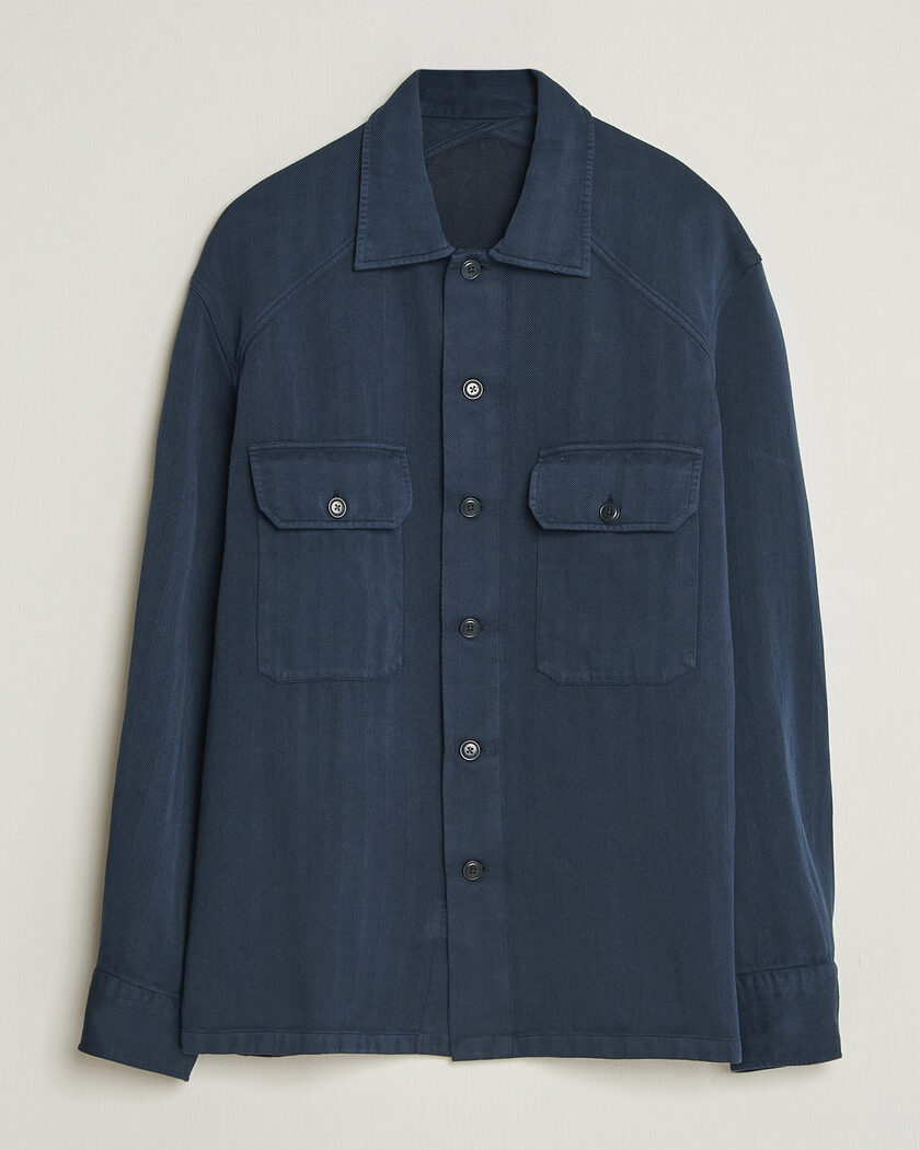 Ralph Lauren Purple Label Long Sleeve Shirt Racing Navy – Blu